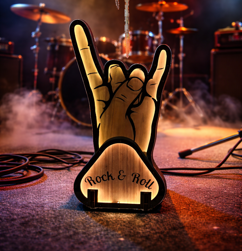 Wooden Effect LED Guitar Stand