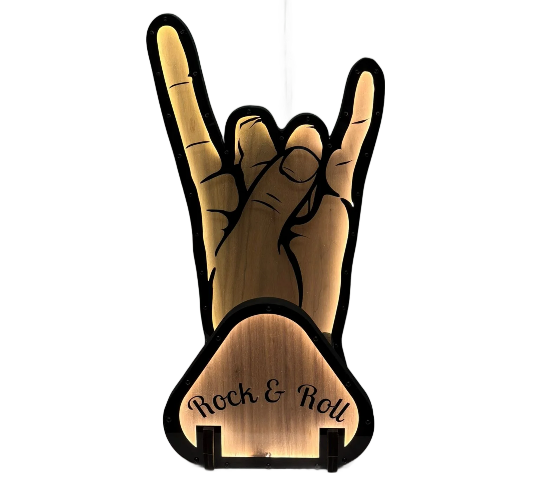 Wooden Effect LED Guitar Stand